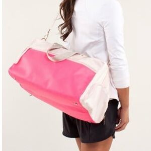 Lululemon Yoga on the Run pink duffel bag